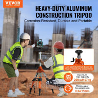 Vevor 316815 Професійний штатив Construction Tripod for Laser & Рівнірівники алюмінієві 690-1720мм Vevor 316815 Професійний штатив Construction Tripod for Laser & Рівнірівники алюмінієві 690-1720мм