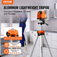 Vevor 316816 Штатив універсальний будівельний штатив для лазерів і нівелірів алюміній 695-1750мм