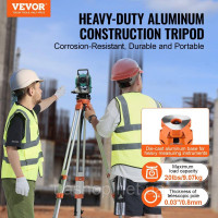 Vevor 316817 Професійний штатив Construction Tripod for Laser & Рівнірівники алюмінієві 420-1665мм Vevor 316817 Професійний штатив Construction Tripod for Laser & Рівнірівники алюмінієві 420-1665мм