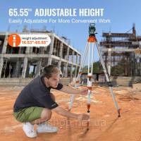 Vevor 316817 Професійний штатив Construction Tripod for Laser & Рівнірівники алюмінієві 420-1665мм Vevor 316817 Професійний штатив Construction Tripod for Laser & Рівнірівники алюмінієві 420-1665мм