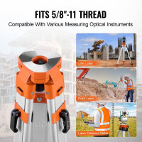 Vevor 316817 Професійний штатив Construction Tripod for Laser & Рівнірівники алюмінієві 420-1665мм Vevor 316817 Професійний штатив Construction Tripod for Laser & Рівнірівники алюмінієві 420-1665мм