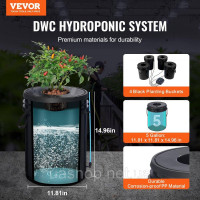 Vevor 317055 Гідропонна система вирощування DWC Глибоководна культура 20 л 4 відра з повітряним насосом