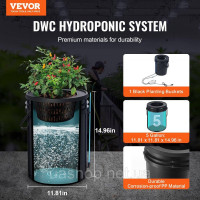 Vevor 317056 гідропонна система вирощування глибоководна культура PP 20L 1x відро 300x300x380 мм