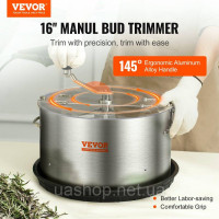 Vevor 317059 Ручний тример 406,4 мм, тример для бруньок, 2 типи сіток для обрізання вологих/сухих рослин, барабанний тример, чаша Vevor 317059 Ручний тример 406,4 мм, тример для бруньок, 2 типи сіток для обрізання вологих/сухих рослин, барабанний тример, чаша