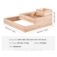 Vevor 317074 Піднята грядка 113 x 113 x 51 см Ящик для кашпо Ялинова деревина Овочева грядка Квітковий ящик Грядка з травами Vevor 317074 Піднята грядка 113 x 113 x 51 см Ящик для кашпо Ялинова деревина Овочева грядка Квітковий ящик Грядка з травами