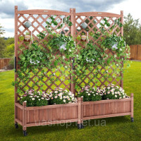Vevor 317076 2x кашпо з решіткою 75 x 33 x 156 см ящик для квітів з решіткою піднята грядка ялинка грядка для посадки 50 кг Vevor 317076 2x кашпо з решіткою 75 x 33 x 156 см ящик для квітів з решіткою піднята грядка ялинка грядка для посадки 50 кг