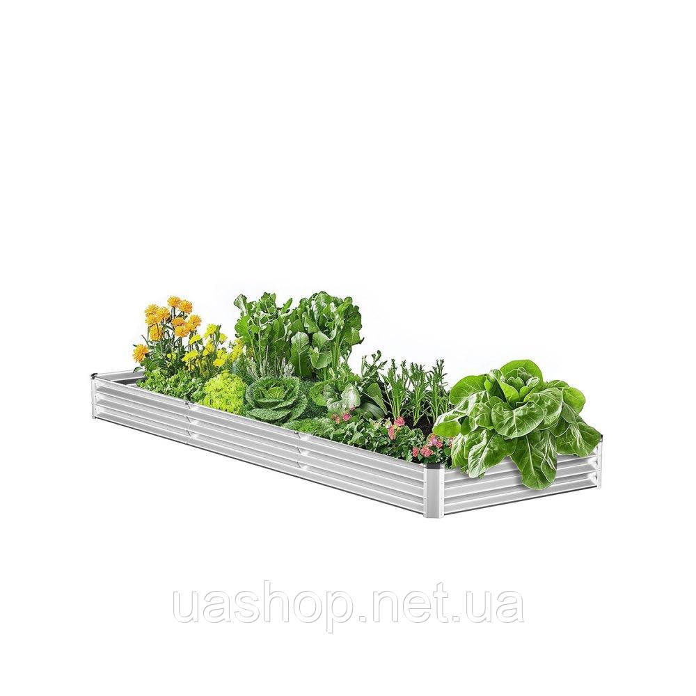 Vevor 317080 клумба металева грядка ящик для рослин 3605x1205x285 мм срібло