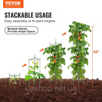 Vevor 317100 6x гратчастий тримач для квітів, клітка для помідорів, тримач для рослин, опора для рослин 122 см