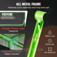 Vevor 317103 Growbox 305 x 305 x 203 см Теплиця зі сталевого каркасу 19 мм та оксфордської тканини 600D Навантаження на теплицю 60 Vevor 317103 Growbox 305 x 305 x 203 см Теплиця зі сталевого каркасу 19 мм та оксфордської тканини 600D Навантаження на теплицю 60