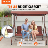 Vevor 317135 3-місне крісло-гойдалка для внутрішнього дворика, голлівудські гойдалки, веранда для внутрішнього дворика з