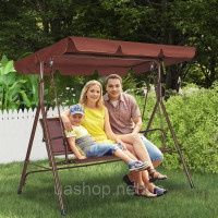 Vevor 317137 3-місне крісло-гойдалка для внутрішнього дворика Голлівудські гойдалки з регульованим навісом Гойдалки для ганку з