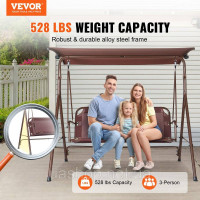 Vevor 317138 Гойдалки для внутрішнього дворика на 3 особи Голлівудські гойдалки для зовнішнього використання з регульованим Vevor 317138 Гойдалки для внутрішнього дворика на 3 особи Голлівудські гойдалки для зовнішнього використання з регульованим