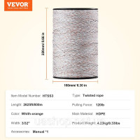 Vevor 317151 800 м дріт для пасовища HDPE Дріт для пасовища Дріт для пасовища тягова сила 54 кг Vevor 317151 800 м дріт для пасовища HDPE Дріт для пасовища Дріт для пасовища тягова сила 54 кг