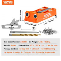 Vevor 318254 50 шт Набір для свердління кишенькових отворів Подвійне кишенькове свердло з квадратним свердлом, С-образні