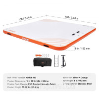 Vevor 317293 Надувний батут для плавання 3,04x3,04 м Платформа для плавання Vevor 317293 Надувний батут для плавання 3,04x3,04 м Платформа для плавання