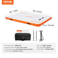 Vevor 776075 Надувний плавучий док, 2,43 х 1,82 м, докова платформа, нековзний водний плавучий доковий килимок