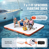 Vevor 676071 Надувний плавучий док VEVOR, 2,13 х 2,13 м, надувна докова платформа, нековзний водний плавучий