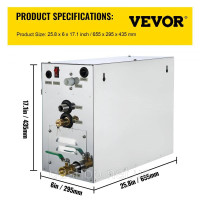 Vevor 317316 Happybuy Парогенератор 9 кВт паровий душ 220В-240В сауна парогенератор з програмованим контролером для дому SPA ванна