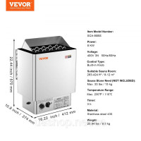 Vevor 317361 8kW Електрична каменка для сауни Sauna Hear Integrated Control 8-12 m³ Spa