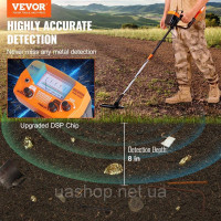 Vevor 318341 Комплект металошукача для дорослих Багатофункціональний професійний металошукач з 2 режимами, водонепроникною