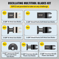 Vevor 318372 50x Saw Blades Oscillating Accessories Set HCS+Stainless Steel Multitool Segment Saw Blade 1-3/4 дюйма 1-3/8 дюйма