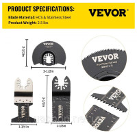 Vevor 318372 50x Saw Blades Oscillating Accessories Set HCS+Stainless Steel Multitool Segment Saw Blade 1-3/4 дюйма 1-3/8 дюйма