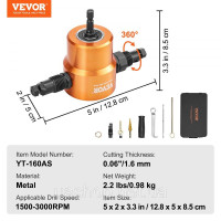 Vevor 318390 Насадка до ножиць по металу 1,6 мм, 1500-3000 об/хв Ножиці по металу Дриль-шуруповерт Насадка універсальна чорна Vevor 318390 Насадка до ножиць по металу 1,6 мм, 1500-3000 об/хв Ножиці по металу Дриль-шуруповерт Насадка універсальна чорна