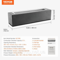 Vevor 317494 Чаша для багаття Кошик для багаття бездимна дерев'яна чаша 380x100x135 мм