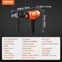 Vevor 318401 свердлильний верстат алмазний магнітний свердлильний верстат 1500 Вт алмазний свердлильний верстат коронка 1100/2400 Vevor 318401 свердлильний верстат алмазний магнітний свердлильний верстат 1500 Вт алмазний свердлильний верстат коронка 1100/2400