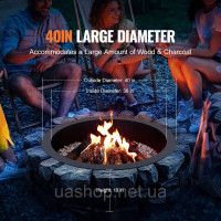 Vevor 317498 Fire Pit Fire Ring Fire Bowl Fire Bowl Metal 1016mm Garden Patio