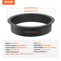 Vevor 317498 Fire Pit Fire Ring Fire Bowl Fire Bowl Metal 1016mm Garden Patio