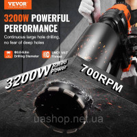 Vevor 318405 Алмазне свердло 3200W 25см
