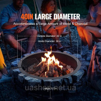 Vevor 317500 Fire Pit Fire Ring Fire Bowl Багаття Метал φ1016 мм Садова тераса
