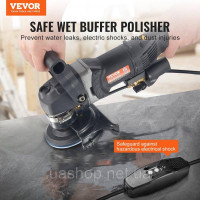 Vevor 318452 Полірувальна машина для мокрого шліфування 800 Вт, 4-дюймова бетонна шліфувальна машина з 6 змінними швидкостями та 7