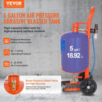Vevor 318448 Мобільний піскоструминний апарат 18,92 л піскоструминний апарат 243,84 см робочий шлангРобочий тиск піскоструминного Vevor 318448 Мобільний піскоструминний апарат 18,92 л піскоструминний апарат 243,84 см робочий шлангРобочий тиск піскоструминного