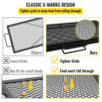 Vevor 317592 Foldable Square 914x914mm Grill Grate Fire Pit X Маркування чорний Vevor 317592 Foldable Square 914x914mm Grill Grate Fire Pit X Маркування чорний