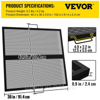 Vevor 317592 Foldable Square 914x914mm Grill Grate Fire Pit X Маркування чорний Vevor 317592 Foldable Square 914x914mm Grill Grate Fire Pit X Маркування чорний
