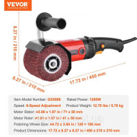 Vevor 318451 шліфувальна машина сатинування щітка шліфувальна валикова шліфувальна машина 1200W