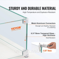 Vevor 317616 Вітрозахист для газового вогнища для квадратного вогнищевого столу, 380 x 380 x 180 мм, вітрозахист для вогнищ, Vevor 317616 Вітрозахист для газового вогнища для квадратного вогнищевого столу, 380 x 380 x 180 мм, вітрозахист для вогнищ,
