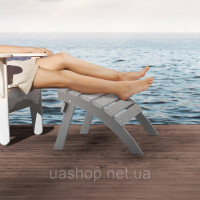 Vevor 317618 Figprest adirondack othoman 547x480x377mm hdpe садовий стілець складний сірий Vevor 317618 Figprest adirondack othoman 547x480x377mm hdpe садовий стілець складний сірий