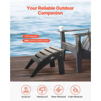 Vevor 317620 Підставка для ніг Adirondack Ottoman 475x500x330mm HDPE Садовий стілець чорний Vevor 317620 Підставка для ніг Adirondack Ottoman 475x500x330mm HDPE Садовий стілець чорний
