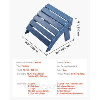 Vevor 317621 Підставка для ніг Adirondack Ottoman 400x480x330mm HDPE садовий стілець складний синій Vevor 317621 Підставка для ніг Adirondack Ottoman 400x480x330mm HDPE садовий стілець складний синій