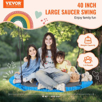Vevor 317640 Дитяча гойдалка Tree Swing Saucer Swing 1016mm 340kg Oxford Blue