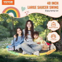 Vevor 317648 Swing Tree Vivvor, 40-дюймовий гойдалки для тарілки, потужність ваги 750 фунтів, сидіння з тканини Oxford 900d з 2 Vevor 317648 Swing Tree Vivvor, 40-дюймовий гойдалки для тарілки, потужність ваги 750 фунтів, сидіння з тканини Oxford 900d з 2