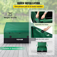 Vevor 317662 660L відкритий ящик для зберігання 155x63x75cm промислового рівня PE брезентовий садовий ящик водонепроникний Vevor 317662 660L відкритий ящик для зберігання 155x63x75cm промислового рівня PE брезентовий садовий ящик водонепроникний