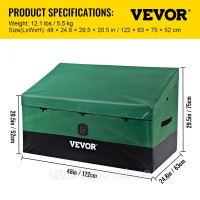 Vevor 317663 Ящик для зберігання на відкритому повітрі 440L 122 x 63 x 75 см Промисловий рівень брезентовий брезентовий Vevor 317663 Ящик для зберігання на відкритому повітрі 440L 122 x 63 x 75 см Промисловий рівень брезентовий брезентовий