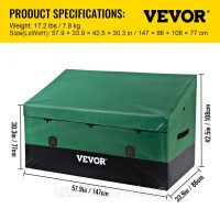 Vevor 317664 1013L Відкритий ящик для зберігання 147x86x108см Водонепроникний брезентовий брезентовий ящик з подушкою для Vevor 317664 1013L Відкритий ящик для зберігання 147x86x108см Водонепроникний брезентовий брезентовий ящик з подушкою для