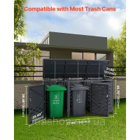 Vevor 317667 Сміттєвий контейнер, 3 x 240 л, кришка для сміттєвого бака, сарай для зберігання сміттєвих баків, що замикається, для
