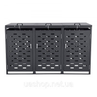 Vevor 317667 Сміттєвий контейнер, 3 x 240 л, кришка для сміттєвого бака, сарай для зберігання сміттєвих баків, що замикається, для