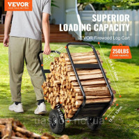Vevor 317713 Візок для дров 67x52x110см Візок для дров Сталь з порошковим покриттям Візок для дров з гумовими колесами 266,7 мм